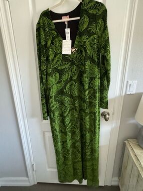 NWT Show Me Your Mumu Lopez Maxi Dress "Palm Sparkle Stretch" Size 1X